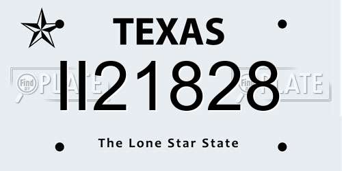 II21828 Texas License Plate