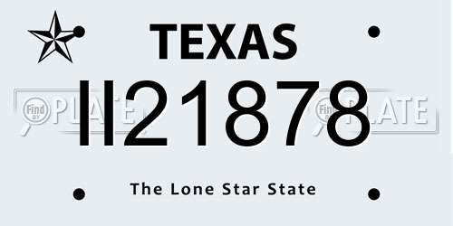 II21878 Texas License Plate