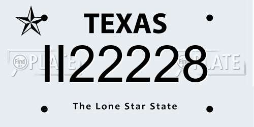 II22228 Texas License Plate