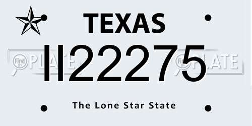 II22275 Texas License Plate