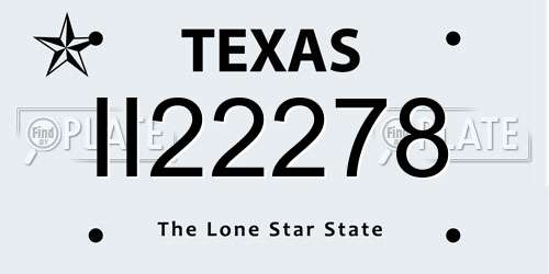 II22278 Texas License Plate
