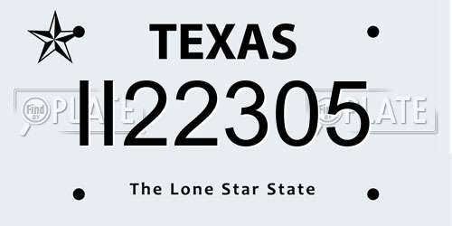 II22305 Texas License Plate