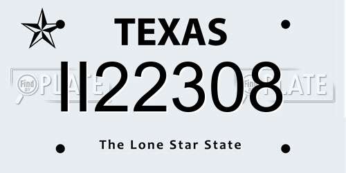 II22308 Texas License Plate