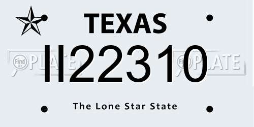 II22310 Texas License Plate