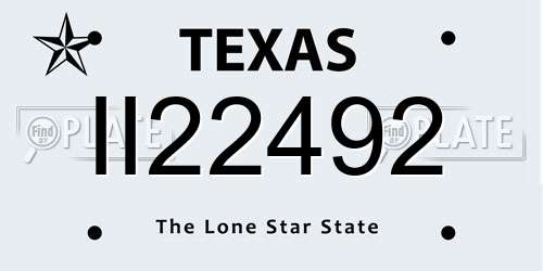 II22492 Texas License Plate