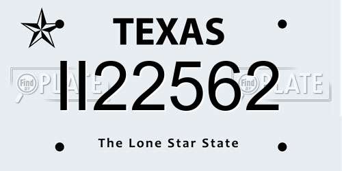 II22562 Texas License Plate