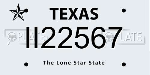 II22567 Texas License Plate