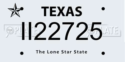 II22725 Texas License Plate