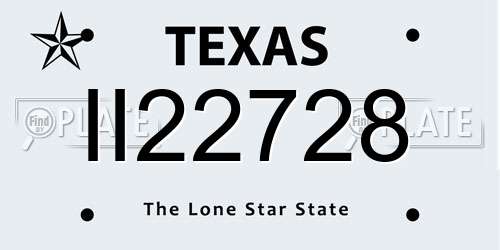 II22728 Texas License Plate