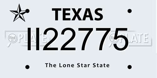 II22775 Texas License Plate