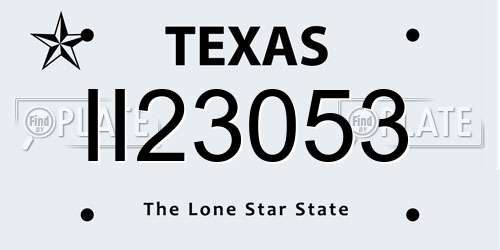 II23053 Texas License Plate