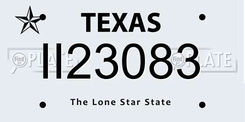 II23083 Texas License Plate