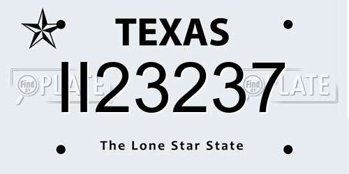II23237 Texas License Plate