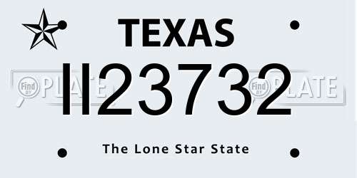 II23732 Texas License Plate
