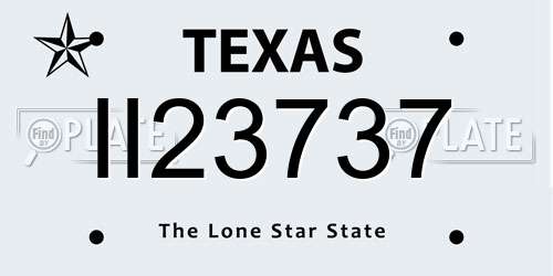 II23737 Texas License Plate