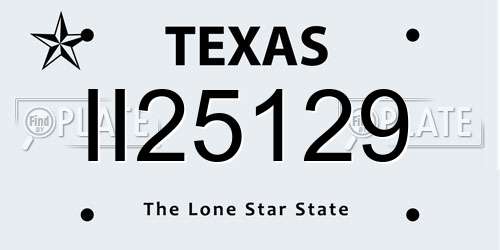 II25129 Texas License Plate