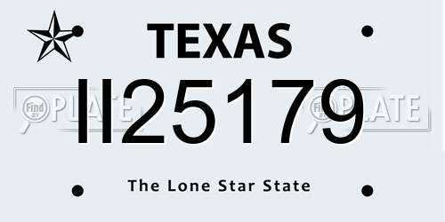 II25179 Texas License Plate