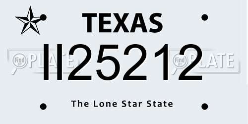 II25212 Texas License Plate