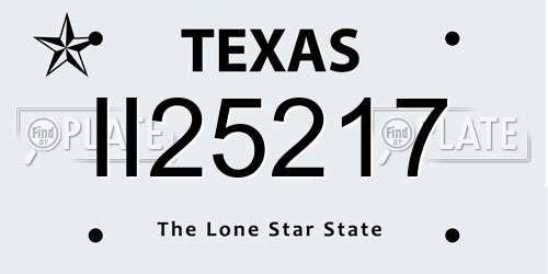 II25217 Texas License Plate