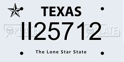 II25712 Texas License Plate