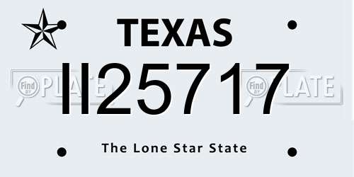 II25717 Texas License Plate