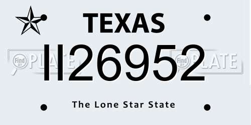 II26952 Texas License Plate