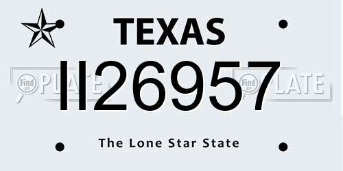II26957 Texas License Plate