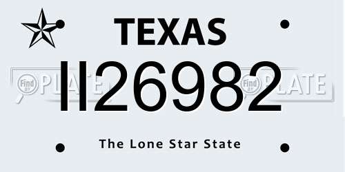 II26982 Texas License Plate