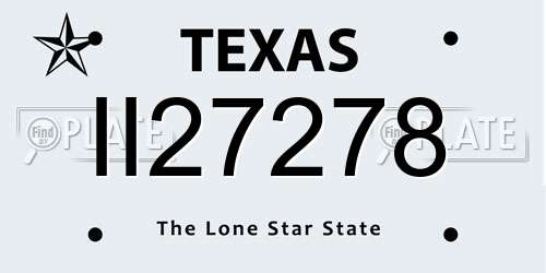 II27278 Texas License Plate