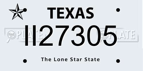 II27305 Texas License Plate