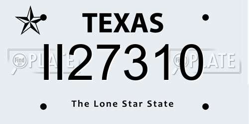 II27310 Texas License Plate