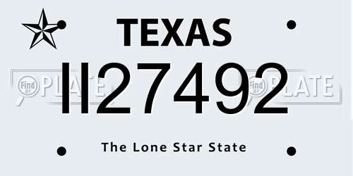 II27492 Texas License Plate