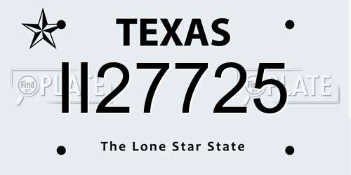 II27725 Texas License Plate