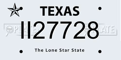 II27728 Texas License Plate