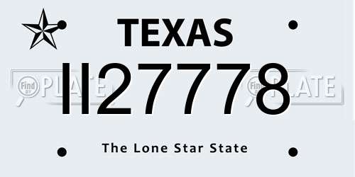 II27778 Texas License Plate