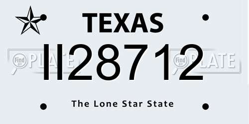 II28712 Texas License Plate