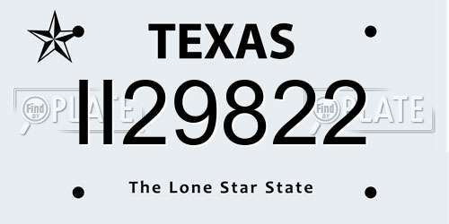 II29822 Texas License Plate