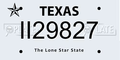 II29827 Texas License Plate