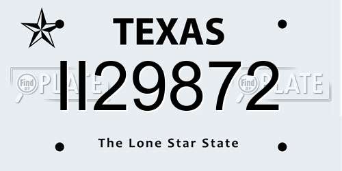 II29872 Texas License Plate