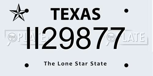 II29877 Texas License Plate