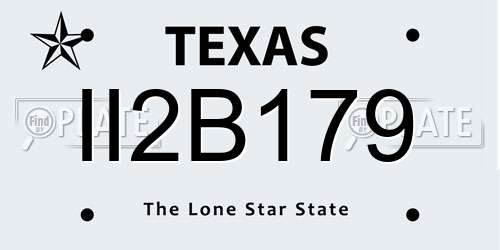 II2B179 Texas License Plate