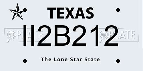 II2B212 Texas License Plate