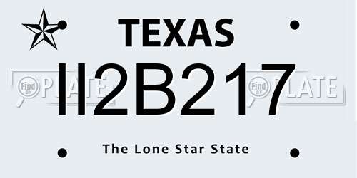 II2B217 Texas License Plate