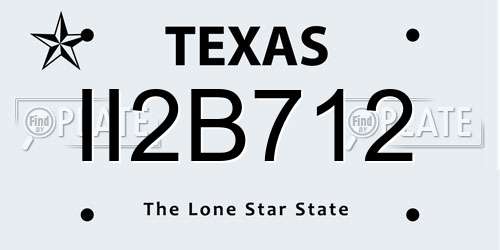 II2B712 Texas License Plate