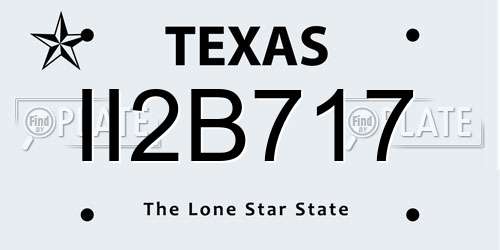 II2B717 Texas License Plate