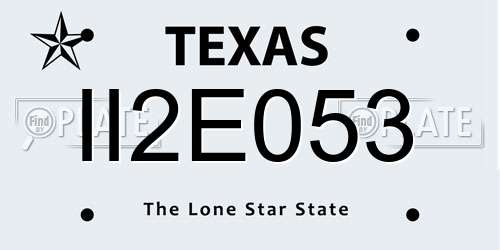 II2E053 Texas License Plate