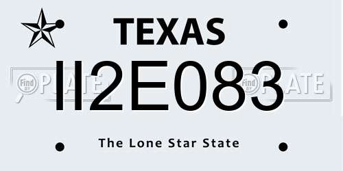 II2E083 Texas License Plate