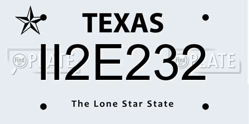 II2E232 Texas License Plate