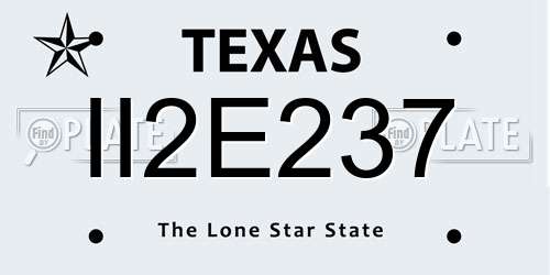 II2E237 Texas License Plate