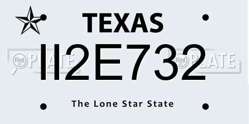 II2E732 Texas License Plate